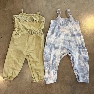 Rachel Zoe green Lola Taylor blue tie dye cotton jumpsuit infant girls 6-9 month